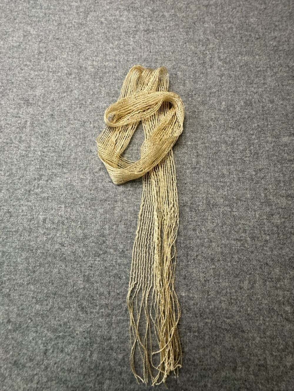 Metallic Gold Shimmer Fringe Scarf